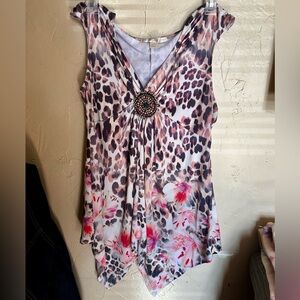 Leopard Print Floral Women's Top